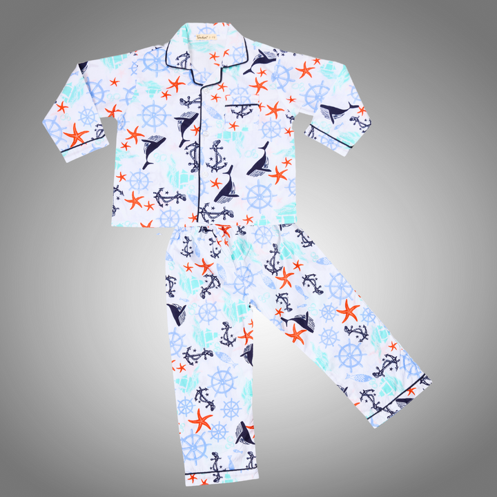 Cotton Night Suit for Kids | Nautical