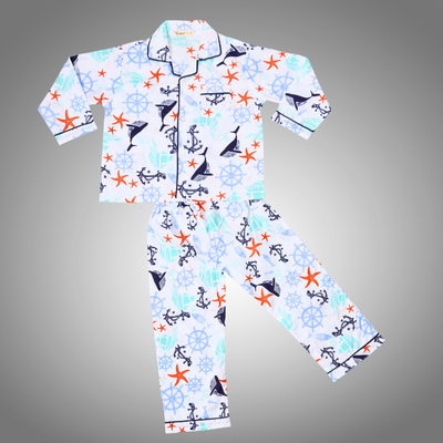 Cotton Pajama Set for Kids | Nautical