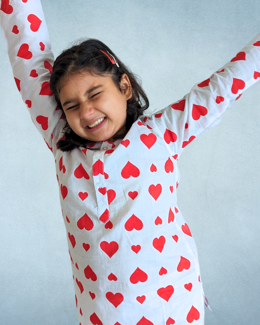 Cotton Night Wear for Kids | Hearts