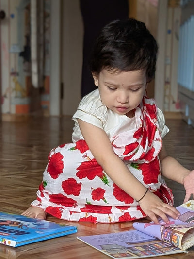 Prestitched Silk Embroidered Saree for Girls | Jabakusum