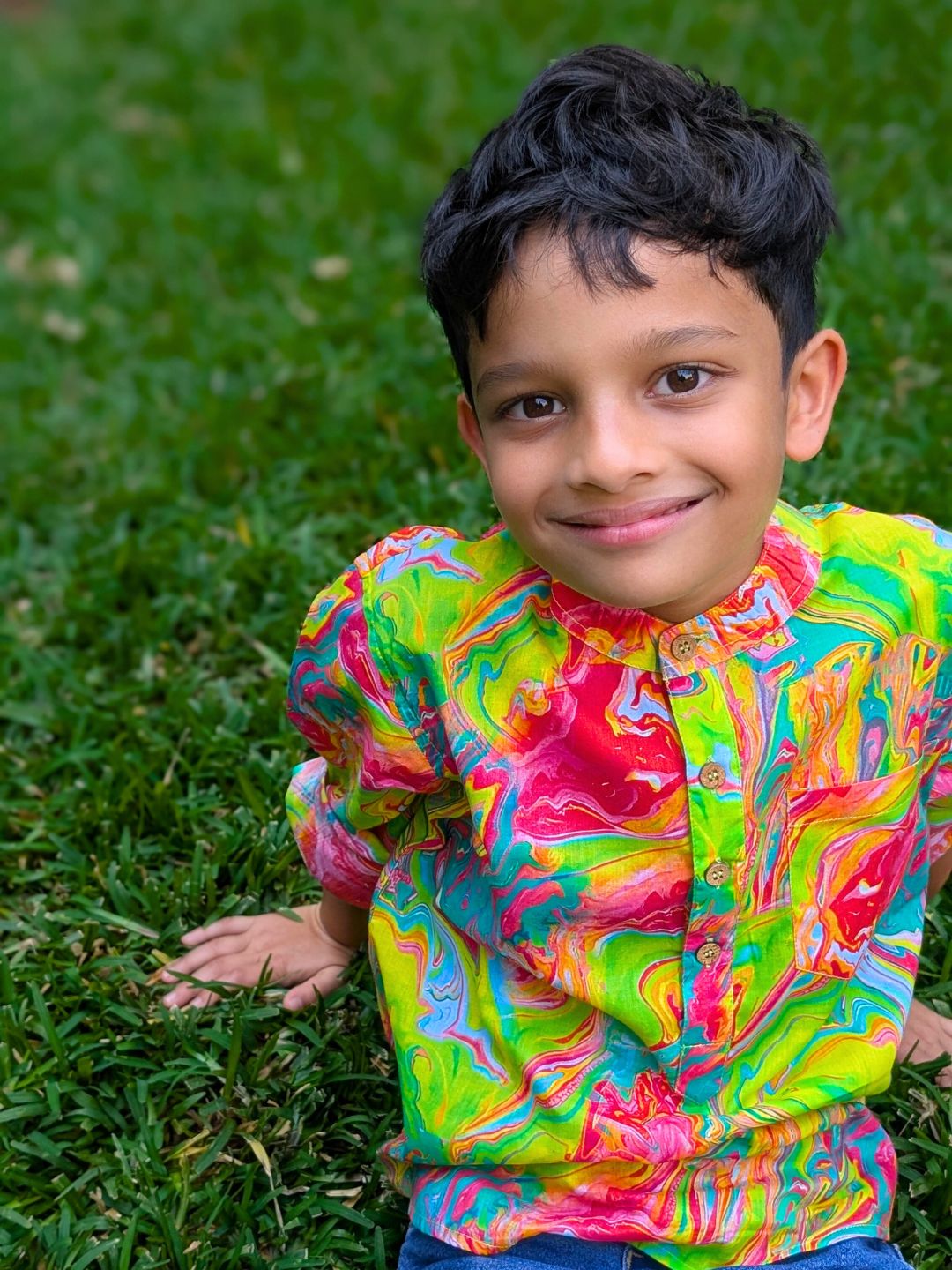 Holi print Kurta-Shirt for Boys, Men | Neon Holi