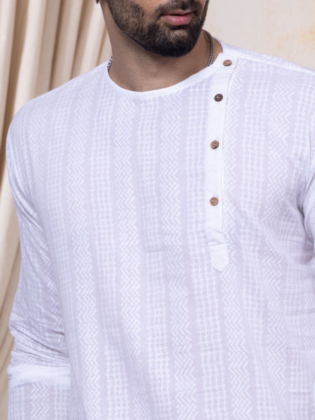 Cotton Men's Kurta | Colour Pop, White