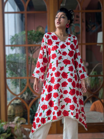 Women's Viscose Silk Kurta with Pants | Jabakusum