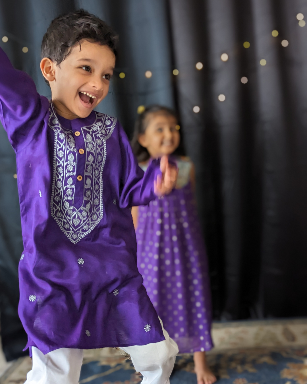 purple kurta boys