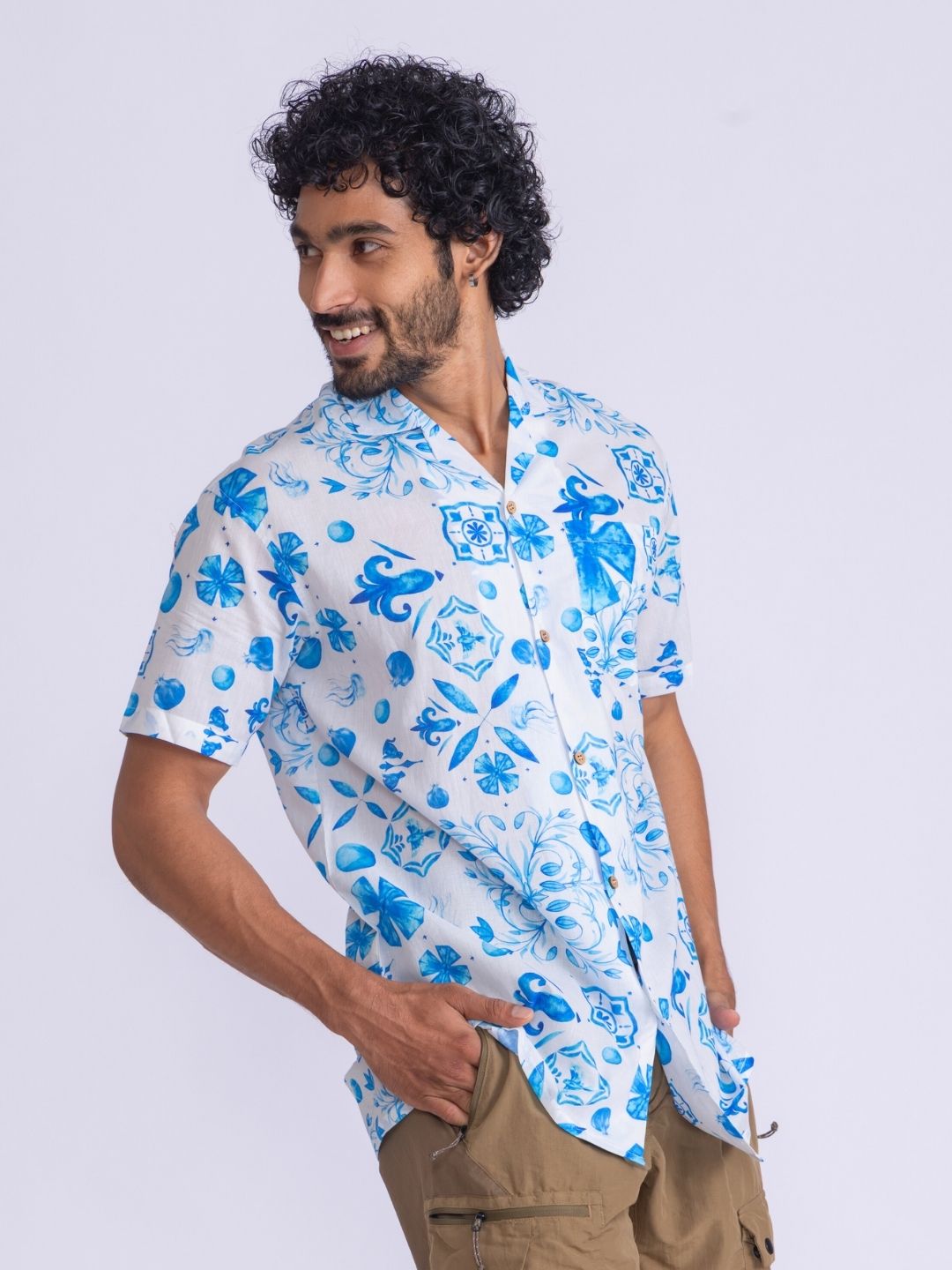 Men’s Cotton Shirt | Azure