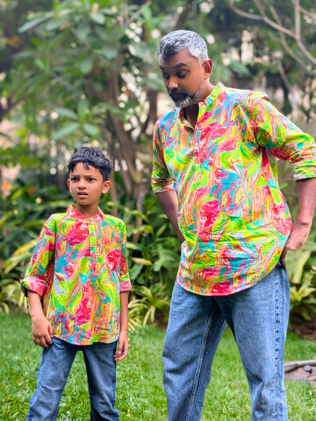 Holi print Kurta-Shirt for Boys, Men | Neon Holi
