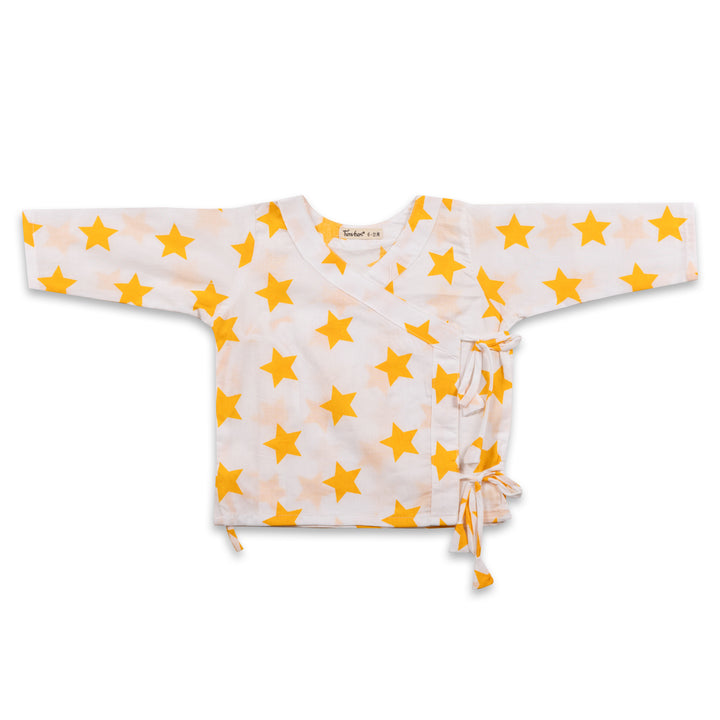Cotton Muslin Baby Angrakha Jhabla | Stars