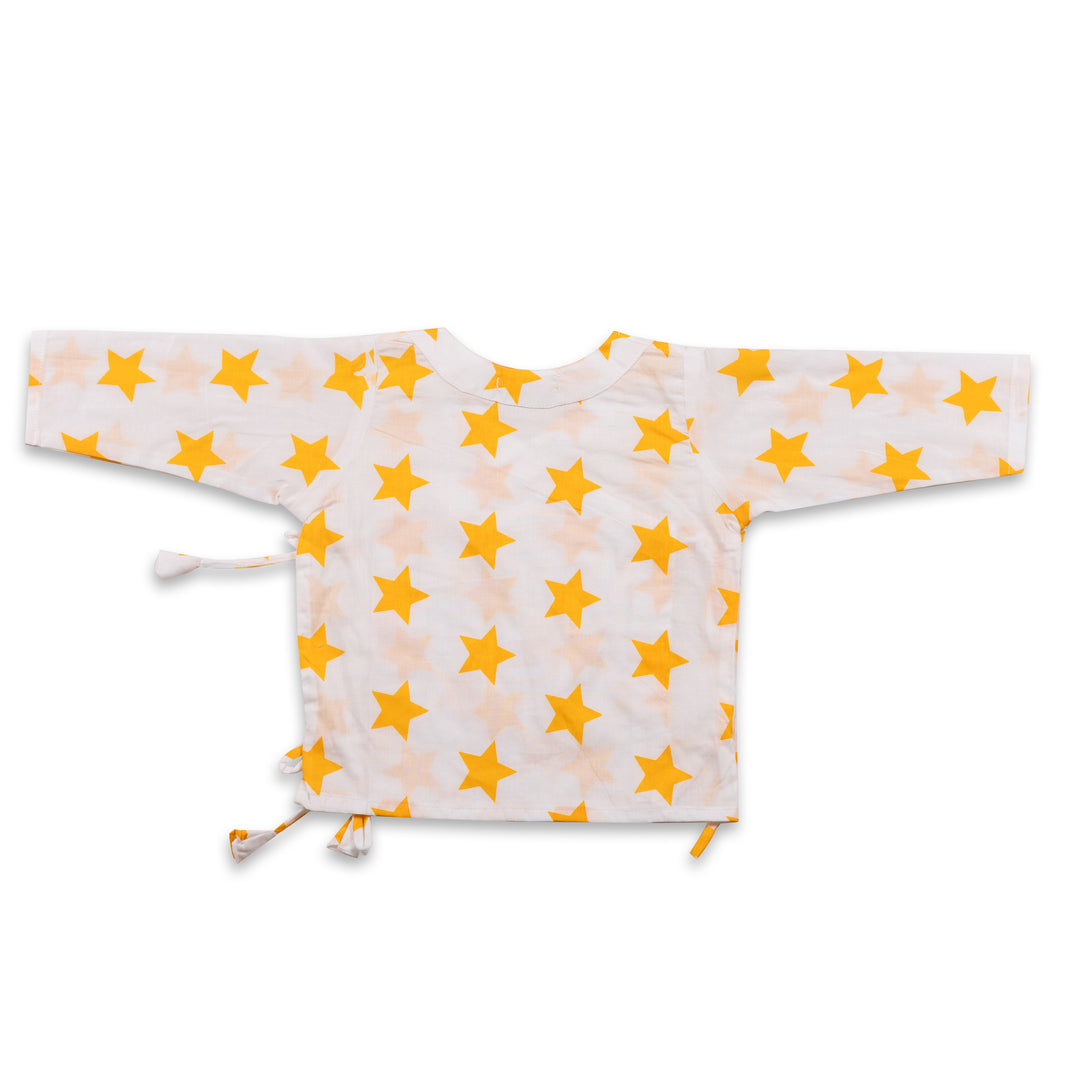 Cotton Muslin Baby Angrakha Jhabla | Stars