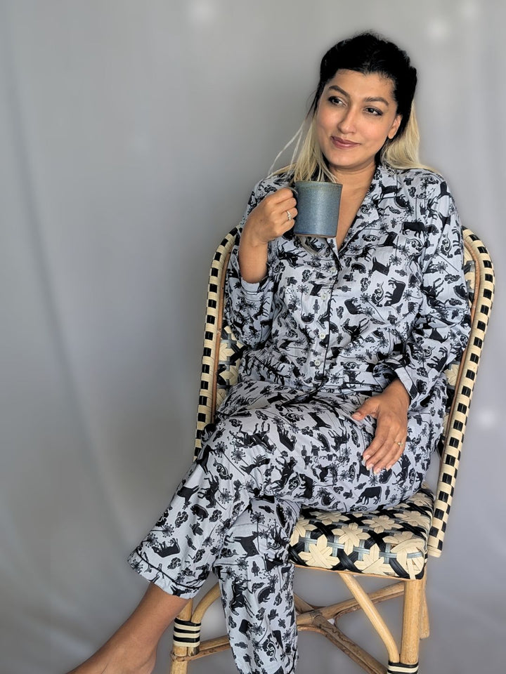 Cotton Night Suit, Women | Farm Animals