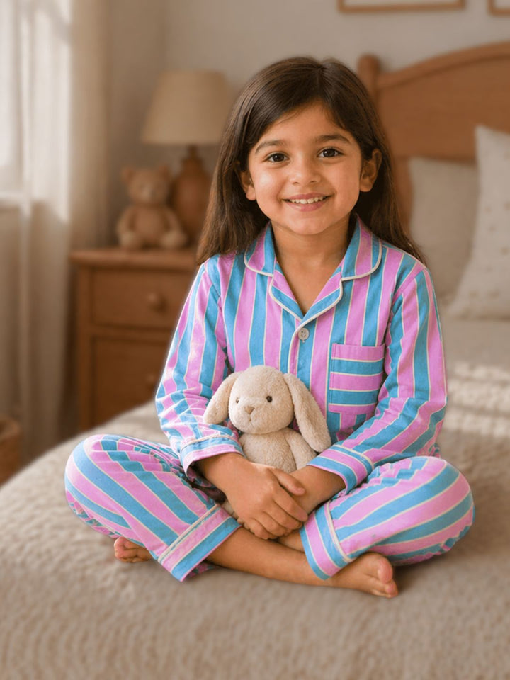 Kids summer cotton pajamas, soft lightweight nightsuit for boys and girls