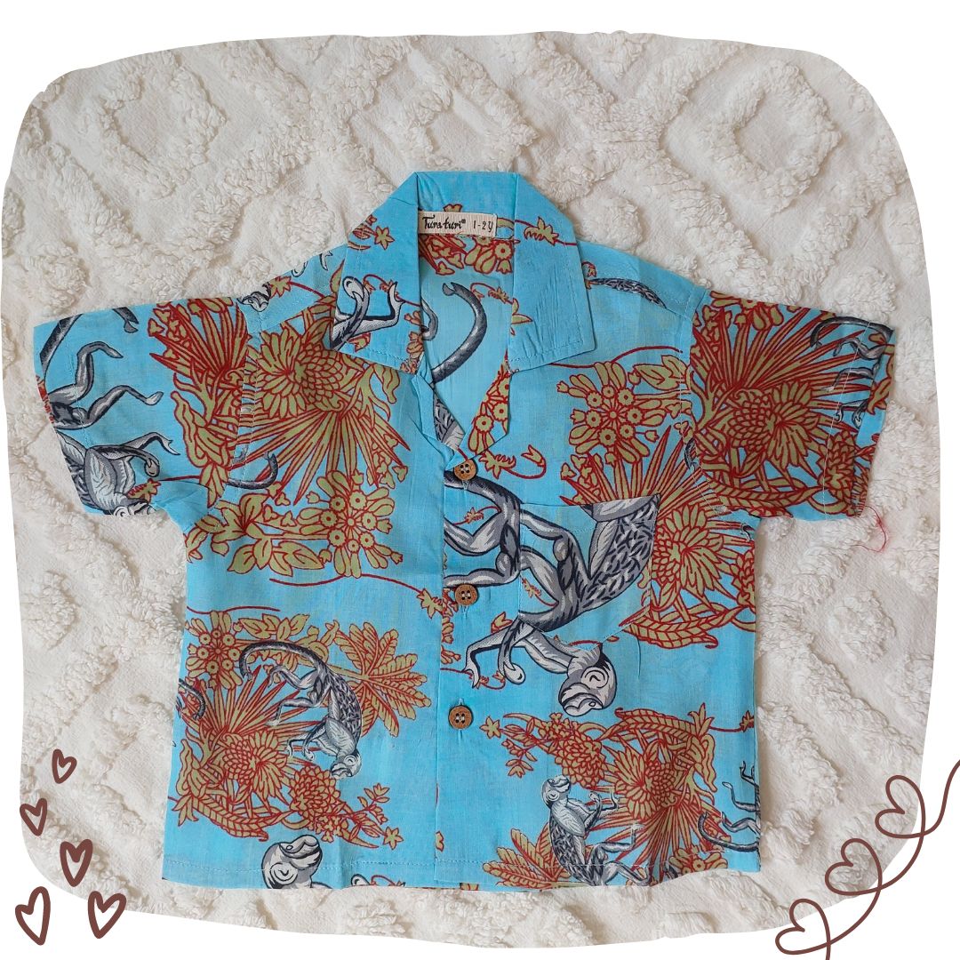 Summer Shirt | Funky Monkey Blue