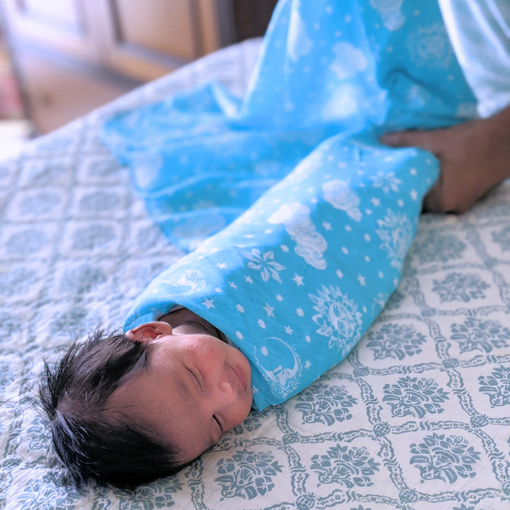 Malmal Swaddle | Nayantaara - Powder Blue