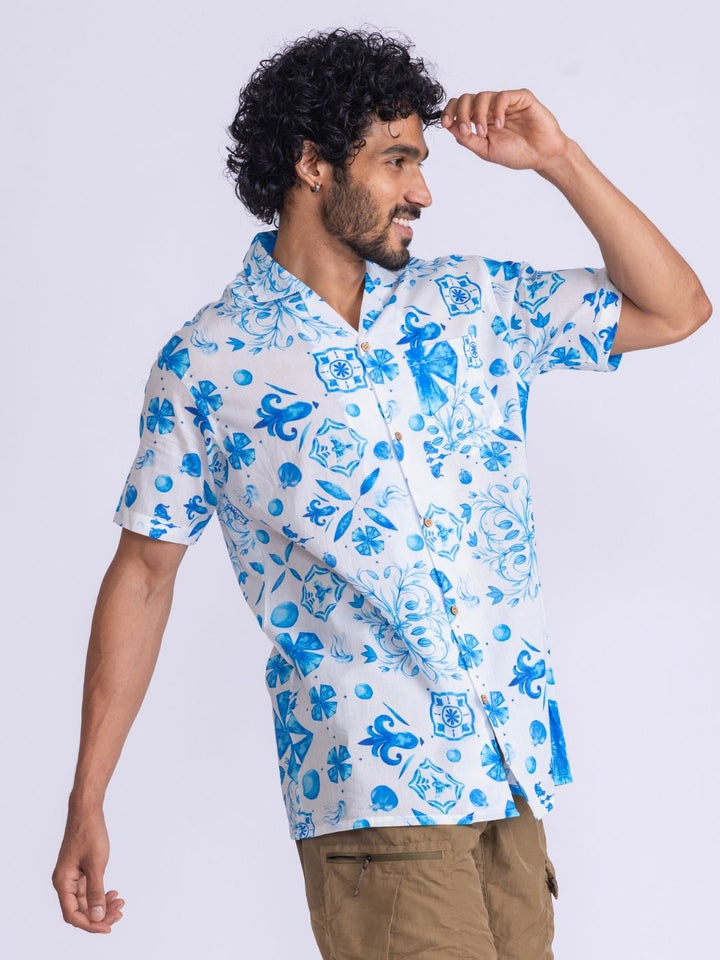 Men’s Cotton Shirt | Azure