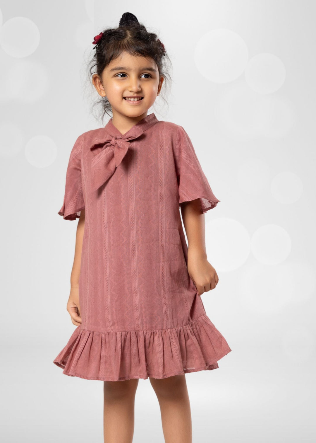 cotton dress for girls, newborn to 12 years, pink colour