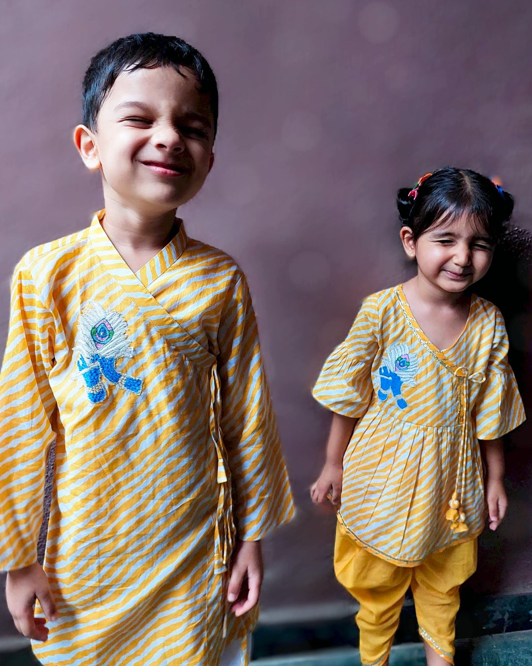 Boys Angrakha Kurta &amp; Dhoti Set | Janamashtami | 0-12Y