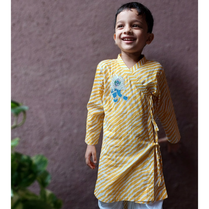 Boys Angrakha Kurta &amp; Dhoti Set | Janamashtami | 0-12Y