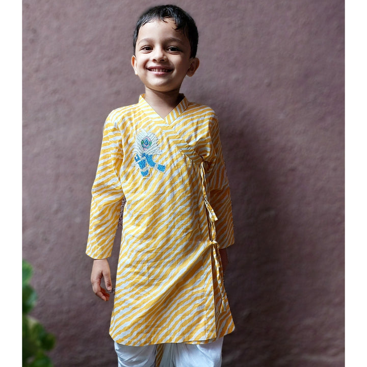 Boys Angrakha Kurta &amp; Dhoti Set | Janamashtami | 0-12Y