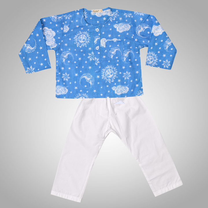 Cotton Night Suit for Kids | Nayantaara Powder Blue