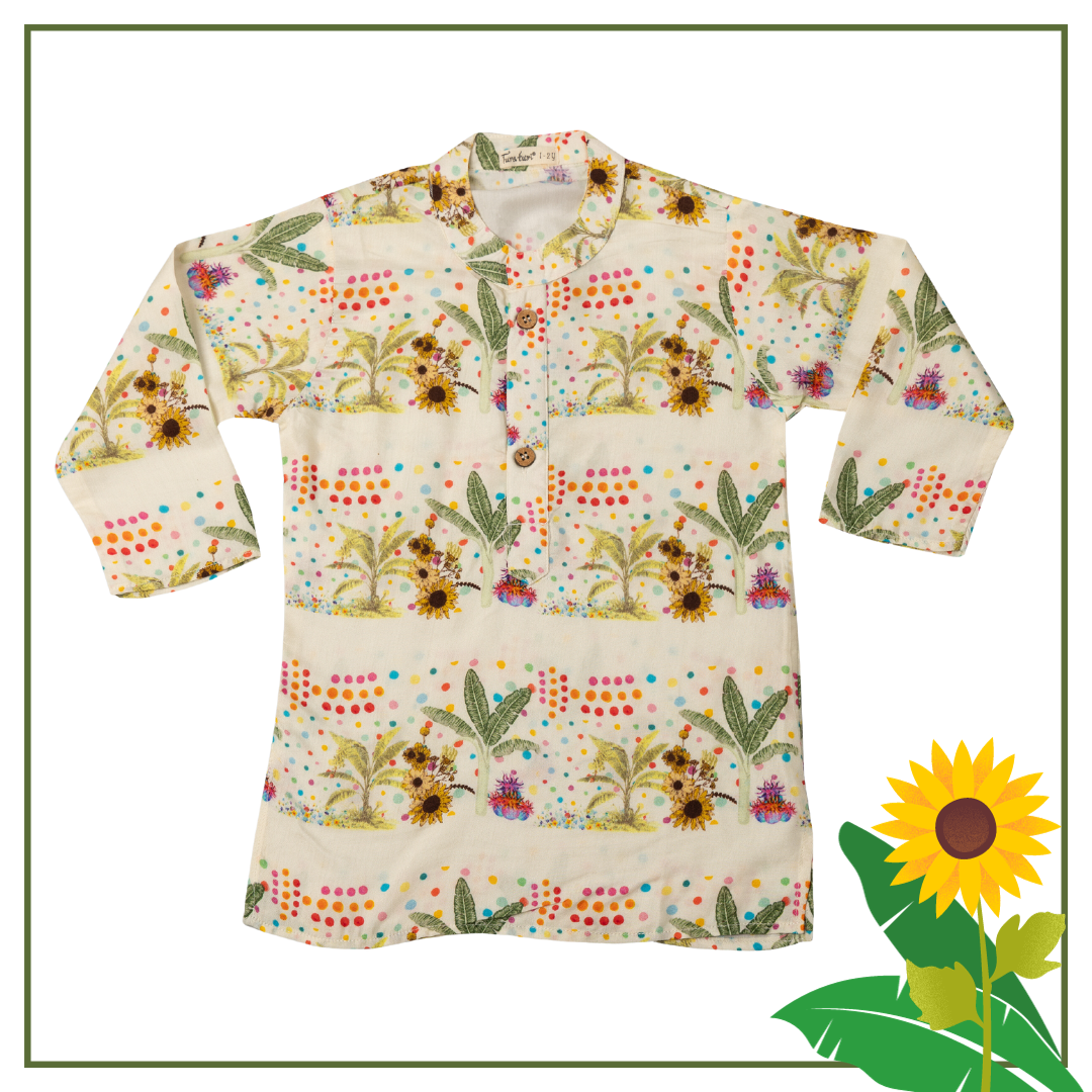 Viscose Silk Kurta for Boys, Men | Sunflower