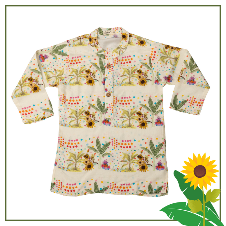Viscose Silk Kurta for Boys, Men | Sunflower