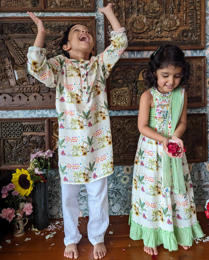 Viscose Silk Lehenga Set | Sunflower