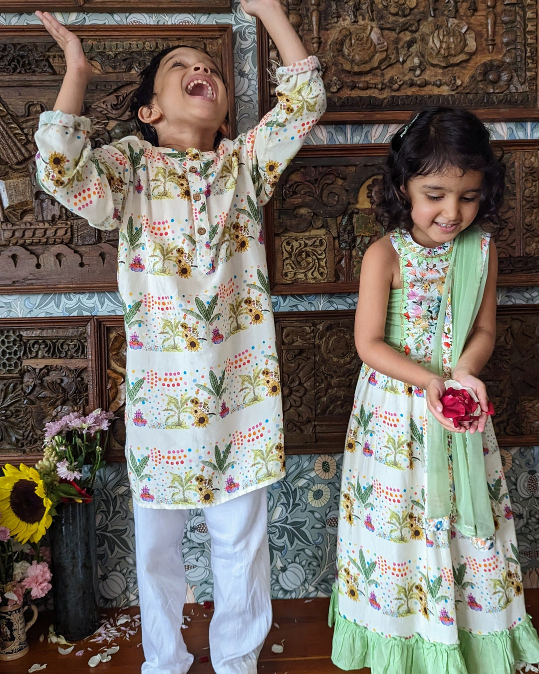 Viscose Silk Kurta for Boys, Men | Sunflower