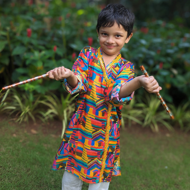 Viscose Silk Boys Angrakha Kurta | Makeba
