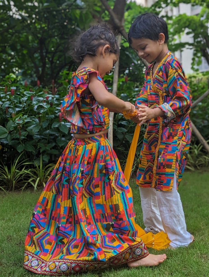 Viscose Silk Boys Angrakha Kurta | Makeba