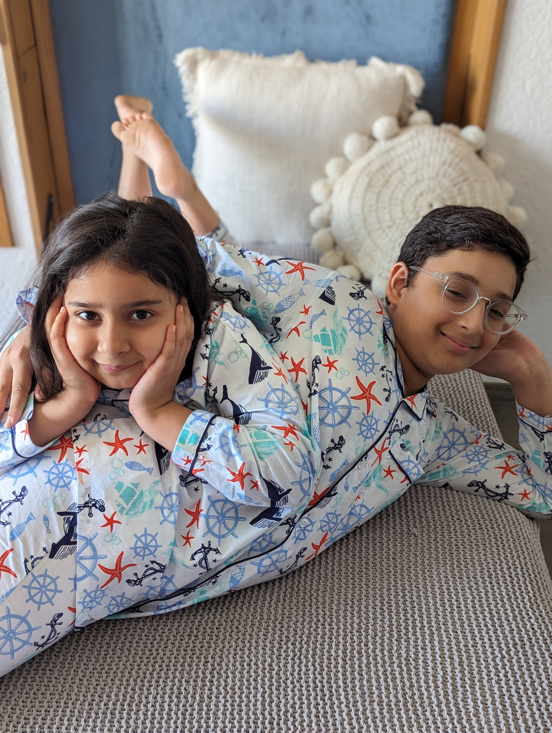Cotton Night Suit for Kids | Nautical