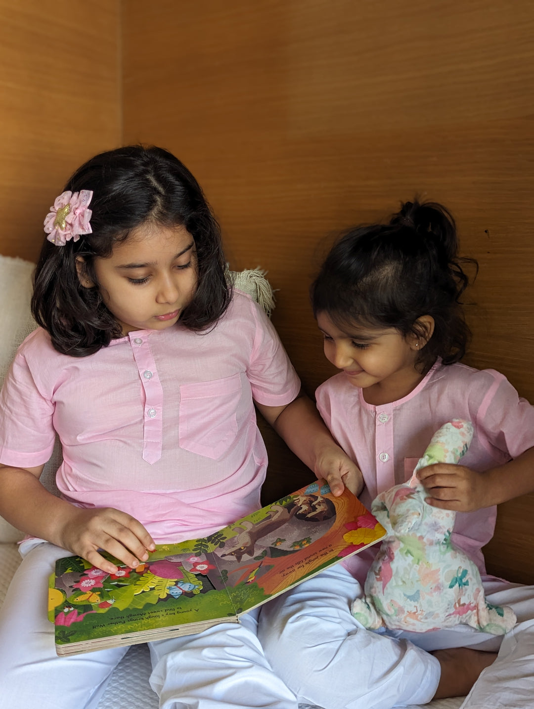 Cotton Mul Night Wear for Kids | Pastel Pink
