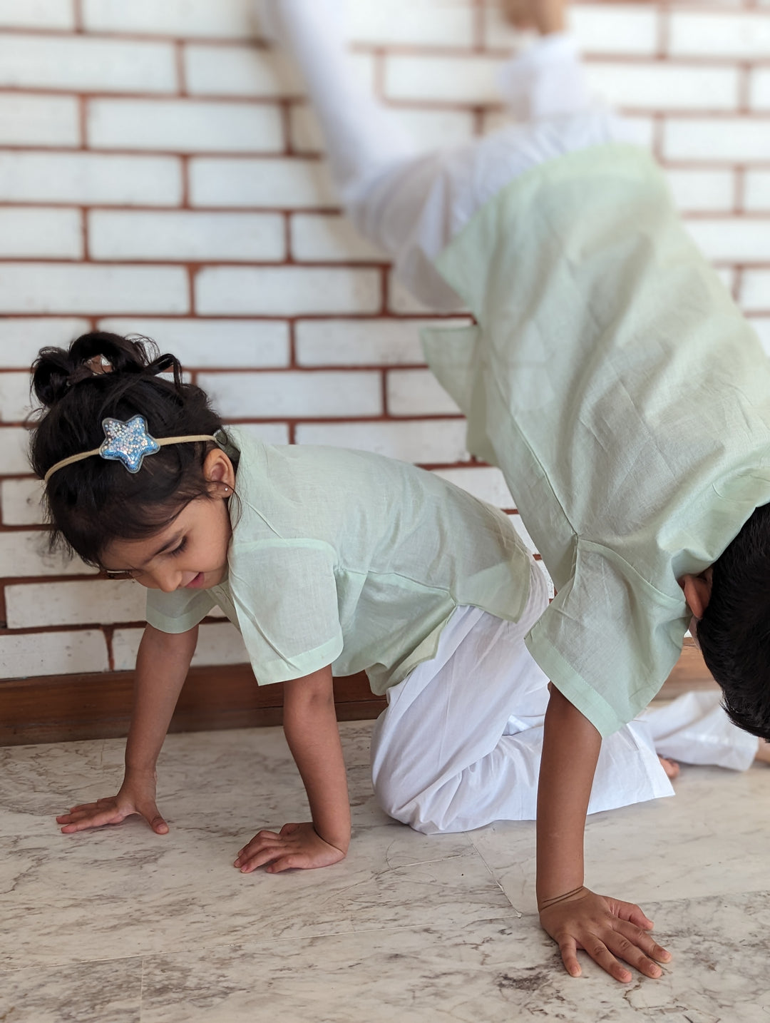 Cotton Mul Night Wear for Kids | Mint Green