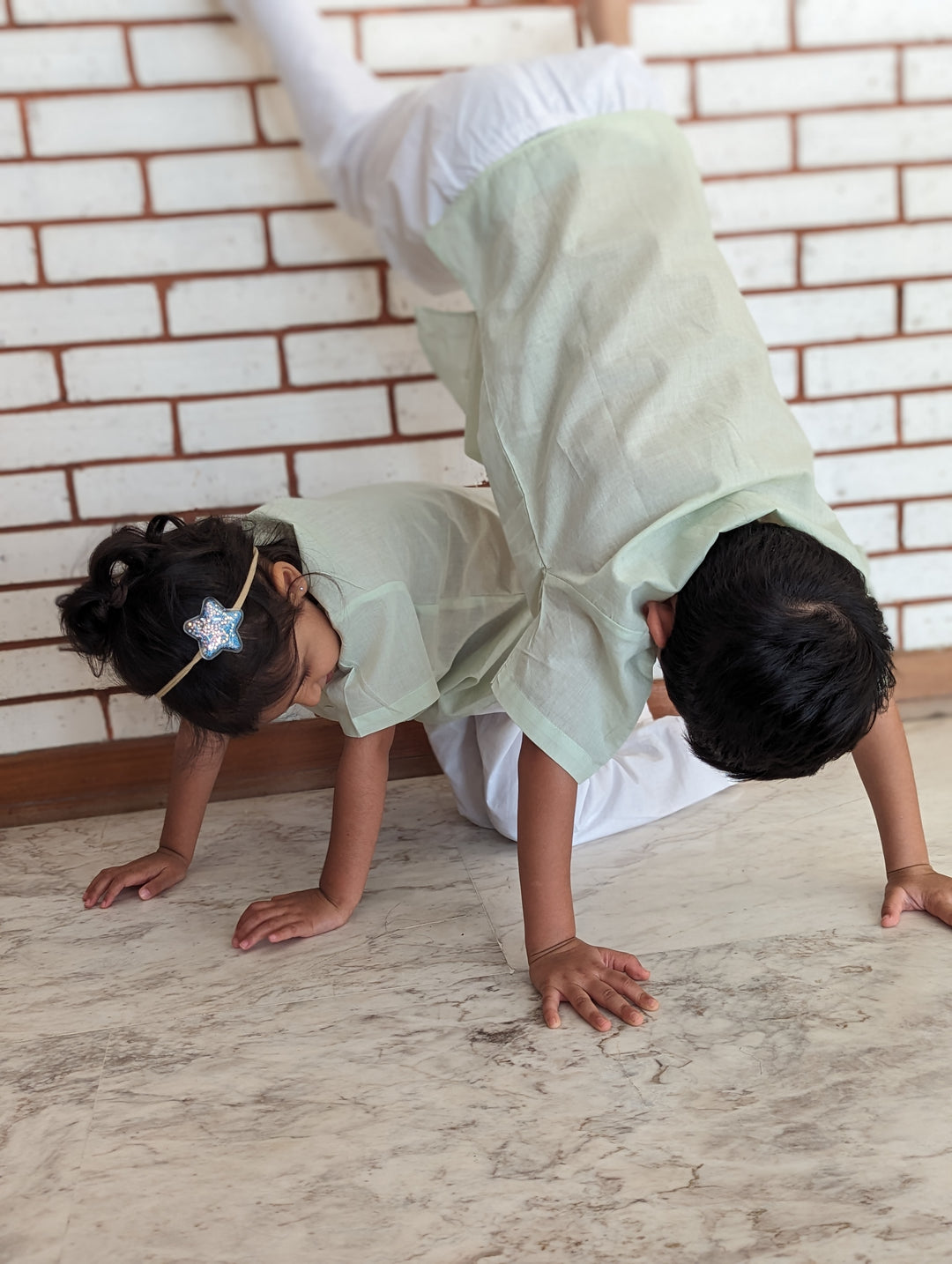 Cotton Mul Night Wear for Kids | Mint Green