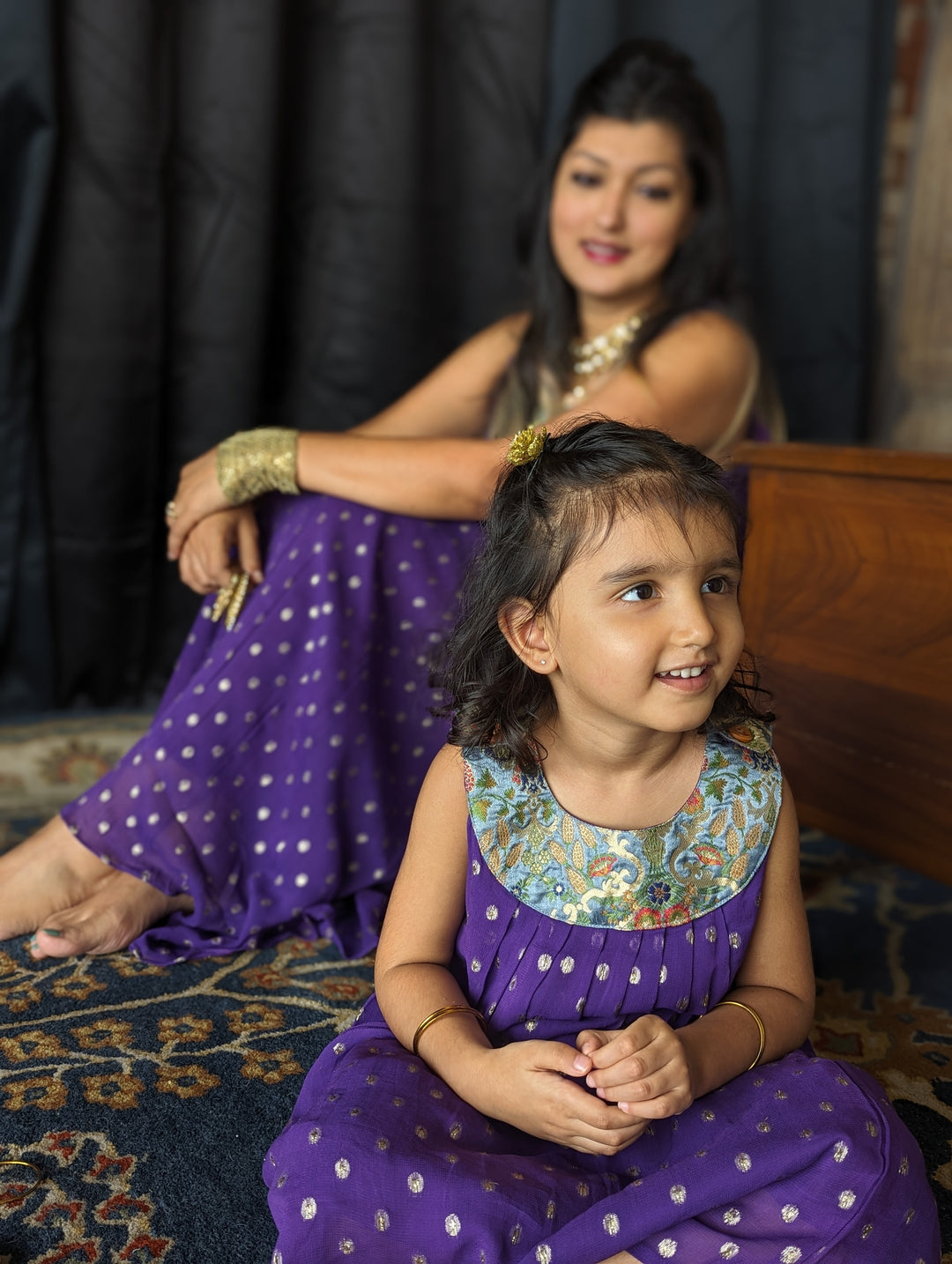 Purple Georgette Churidar Kurta | Girls &amp; Women