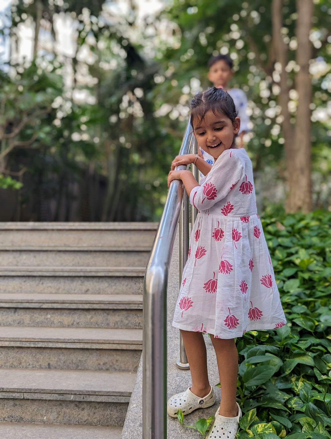 Cotton Malmal Dress | Indian Lotus, Pink | 0-12Y
