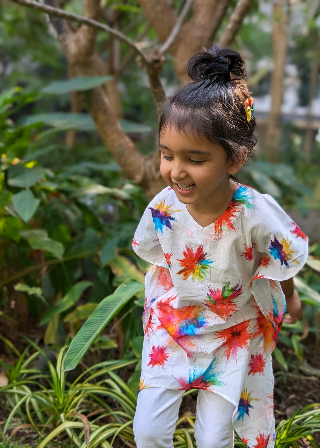 Holi print Cotton Kurta for Girls, Women | Colour Splash