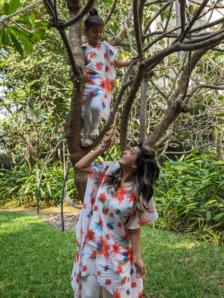 Holi print Cotton Kurta for Girls, Women | Colour Splash