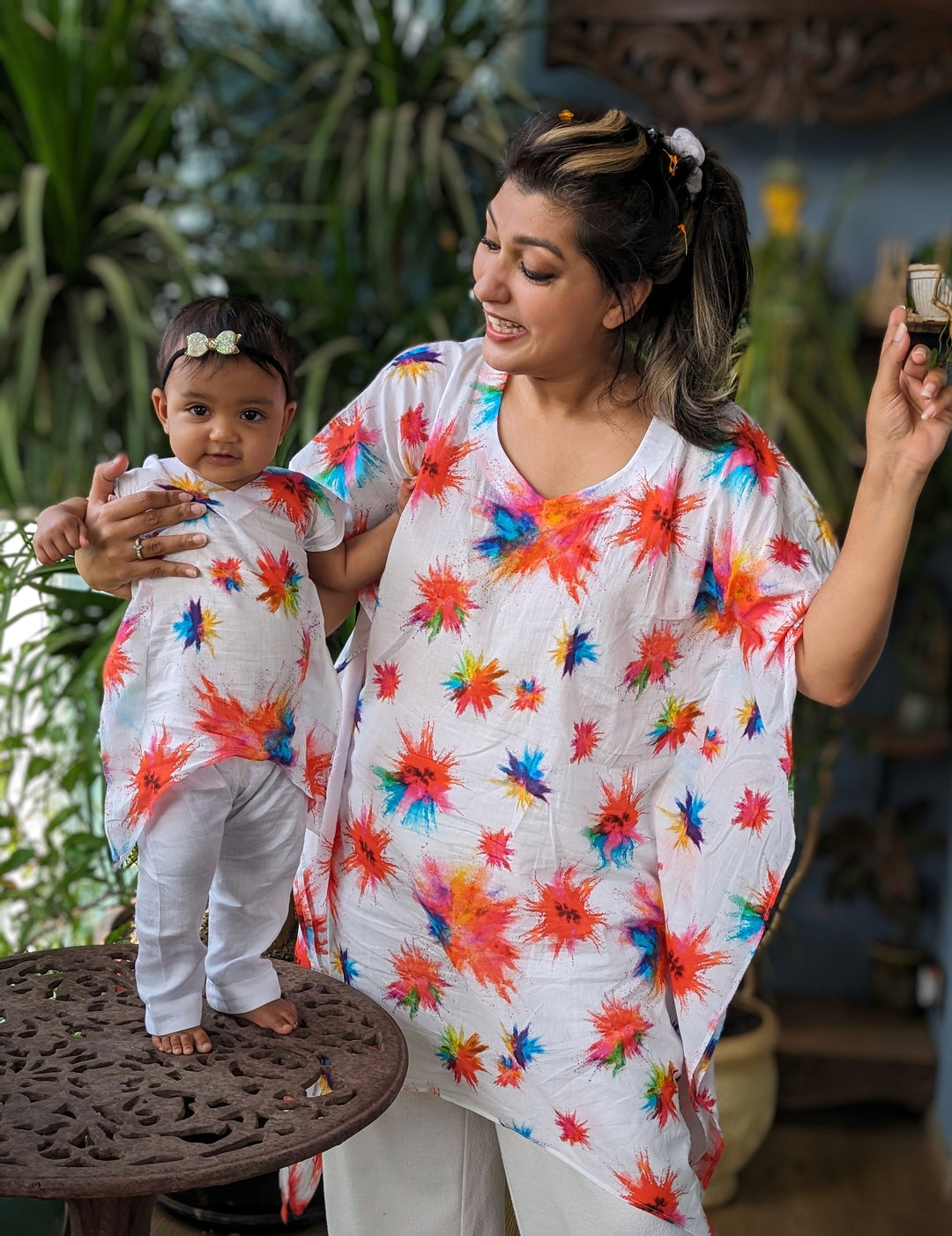 Holi print Cotton Kurta for Girls, Women | Colour Splash