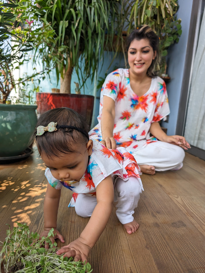 Holi print Cotton Kurta for Girls, Women | Colour Splash