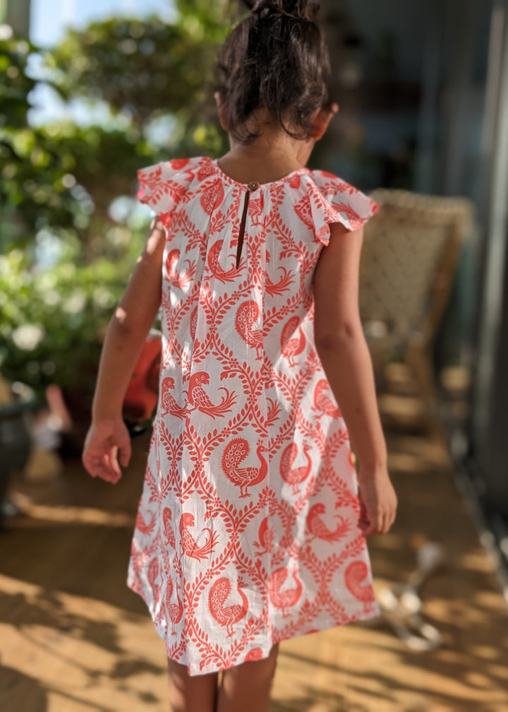 Cotton Malmal Dress | Pyaare Panchhi, Pink | 0-12Y
