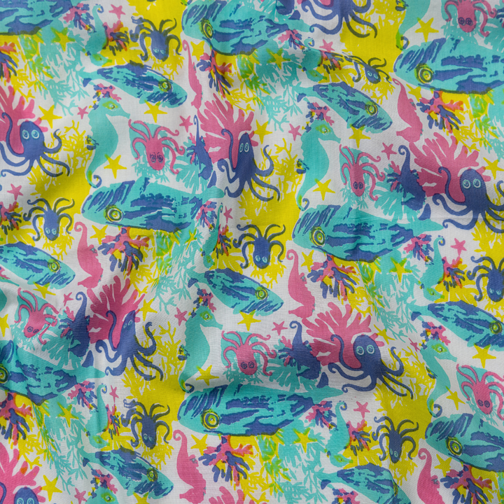 Cotton Malmal Fabric | Under The Sea