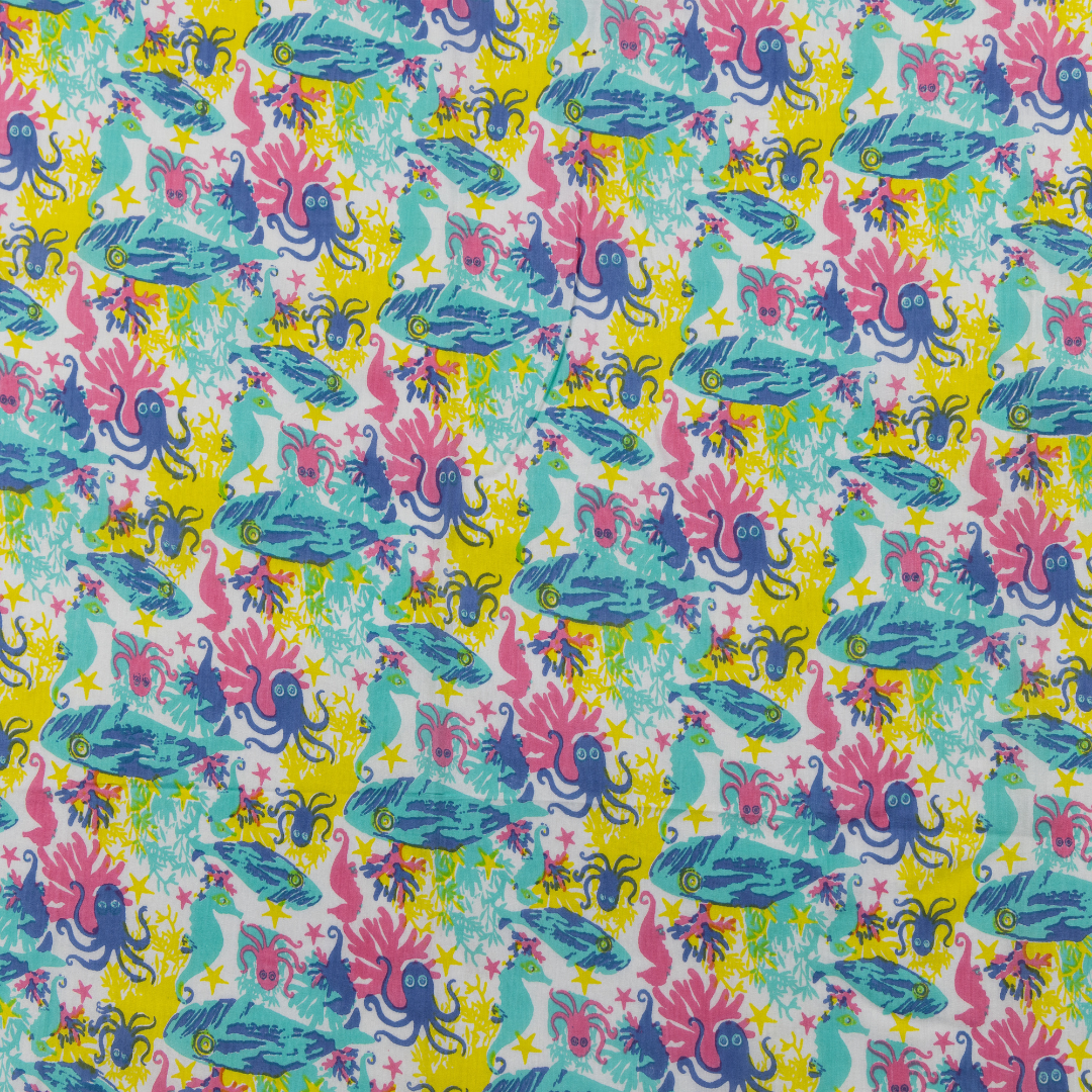 Cotton Malmal Fabric | Under The Sea