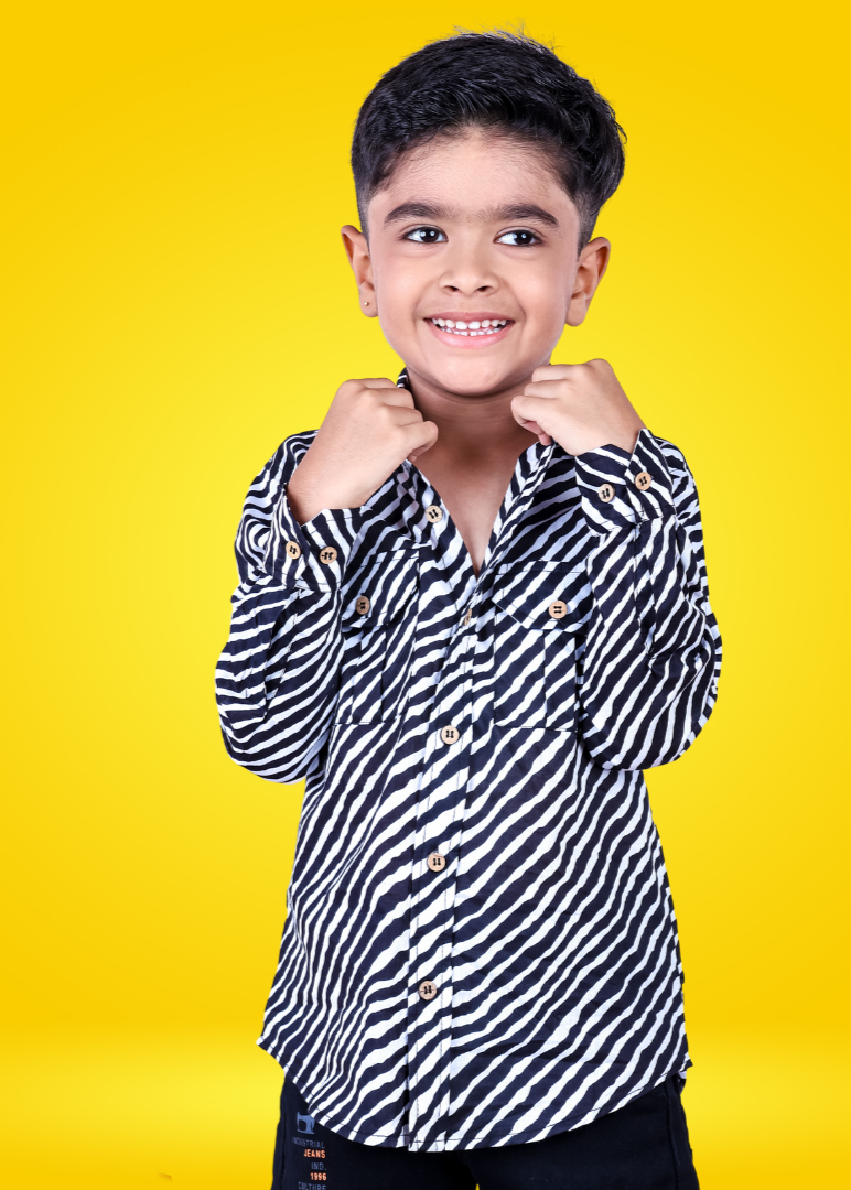 Cotton Shirt for Boys, Men | Leheriya Black