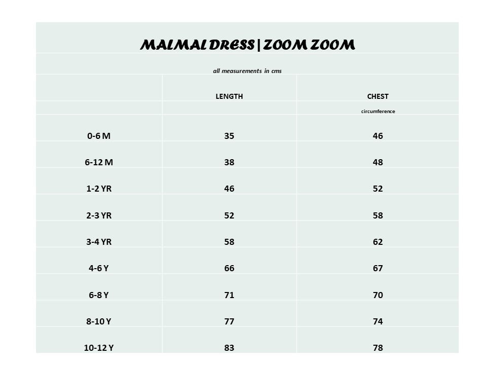 Malmal Dress | Zoom Zoom | 0-12 Years | Relove