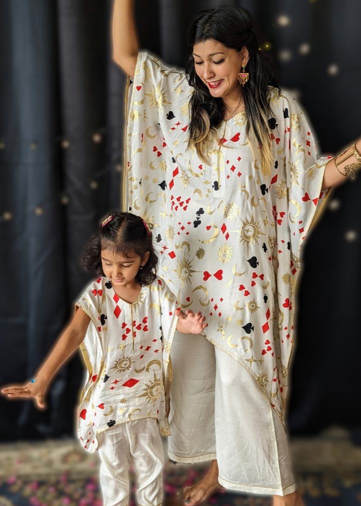 Viscose Silk Kaftan &amp; Palazzo Pants | Taash Ke Patte