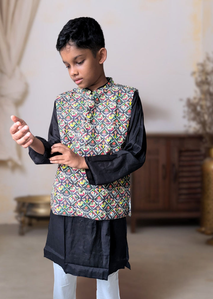 Jacket-Kurta-Pajama 3 pc set for Boys | Patola