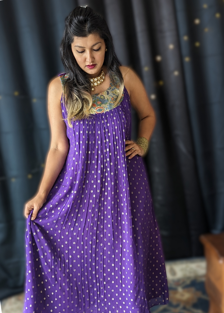 Purple Georgette Churidar Kurta | Girls &amp; Women