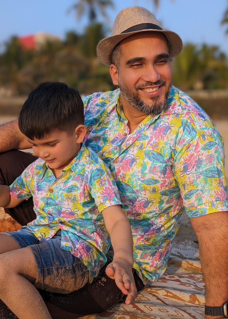 cotton beach shirt father son matching