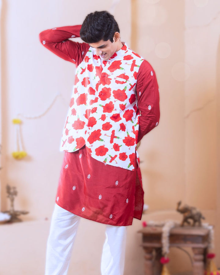 Silk Nehru Jacket for Boys, Men | Jabakusum