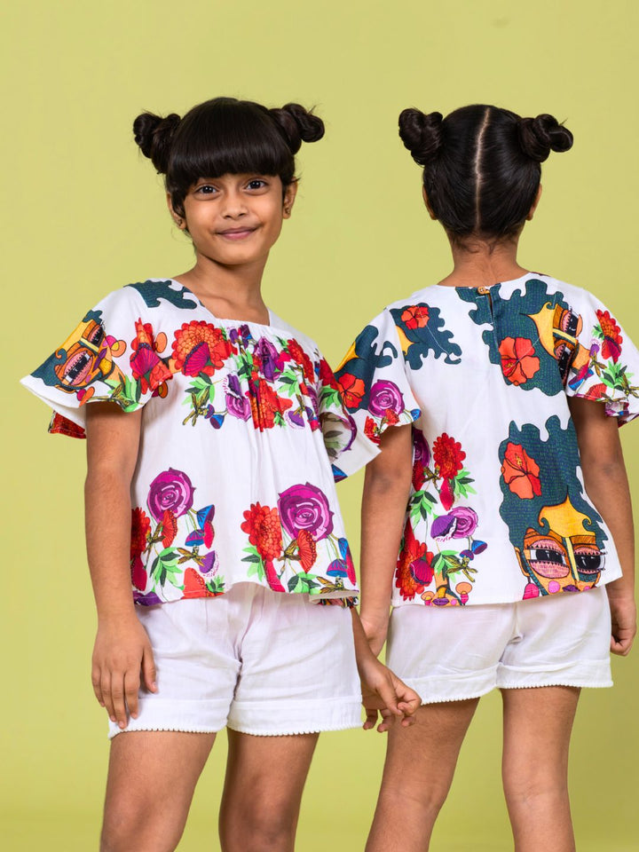 Girls Cotton Top &amp; Shorts Coord Set | Rosa