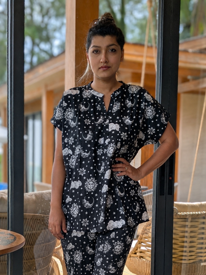 premium cotton womens nightsuit that doubles up as loungewear coord set